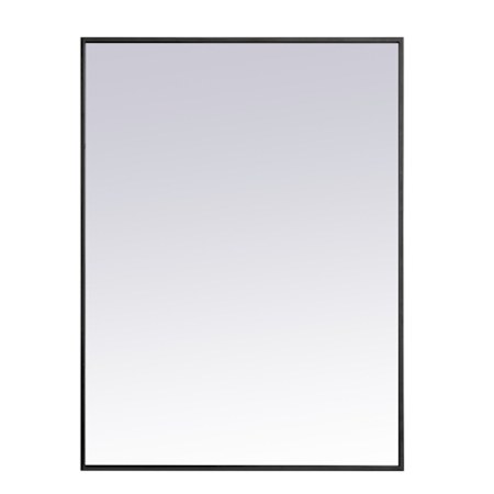 Elegant Lighting Elene 27" W x 36" H Contemporary Rectangular Metal Framed Bathroom Wall Mirror Black