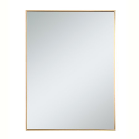 Elegant Lighting Elene 30" W x 40" H Contemporary Rectangular Metal Framed Bathroom Wall Mirror Brass