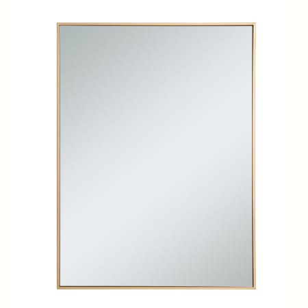 Elegant Lighting Monet 30" W x 40" H Contemporary Rectangular Metal Framed Bathroom Wall Mirror Brass