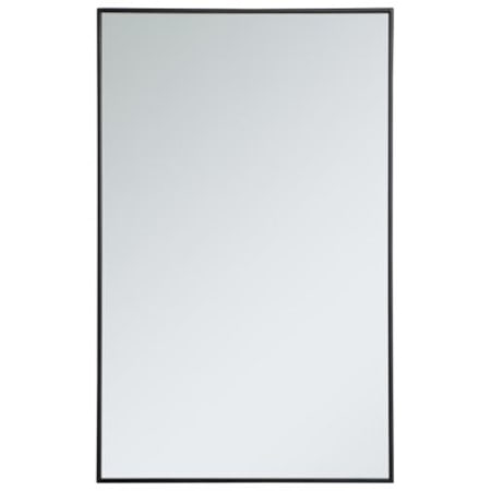 Elegant Lighting Elene 30" W x 48" H Contemporary Rectangular Metal Framed Bathroom Wall Mirror Black