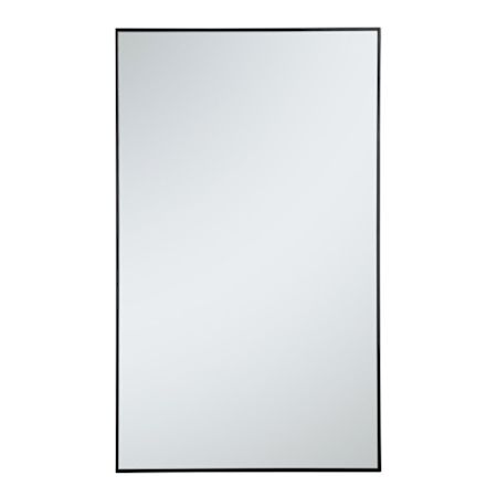 Elegant Lighting Elene 36" W x 60" H Contemporary Rectangular Metal Framed Bathroom Wall Mirror Black