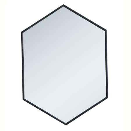 Elegant Lighting Decker 24" W x 34" H Contemporary Geometric Framed Bathroom Wall Mirror Black
