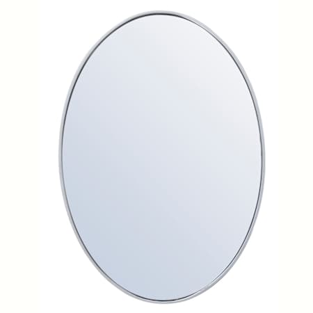 Elegant Lighting Farren 33-1/4" W x 24" H Oval Metal Framed Bathroom Mirror Silver