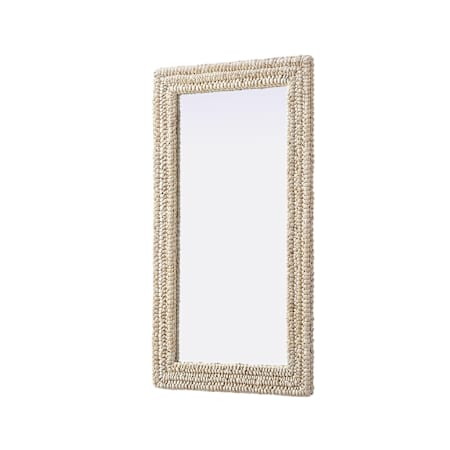 Elegant Lighting Marlowe 24"W x 42"H Rectangular Flat Medium Density Fiberboard (MDF) Framed Accent Mirror Linen White