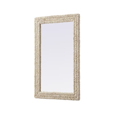 Elegant Lighting Marlowe 27"W x 42"H Rectangular Flat Medium Density Fiberboard (MDF) Framed Accent Mirror Linen White