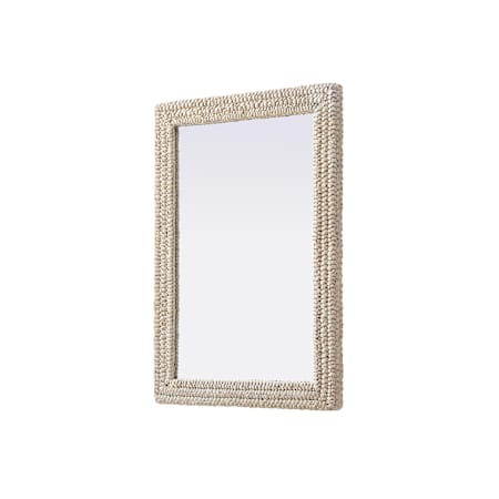 Elegant Lighting Marlowe 30"W x 42"H Rectangular Flat Medium Density Fiberboard (MDF) Framed Accent Mirror Linen White