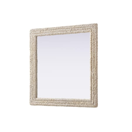 Elegant Lighting Marlowe 36" Rectangular Flat Medium Density Fiberboard (MDF) Framed Accent Mirror Linen White