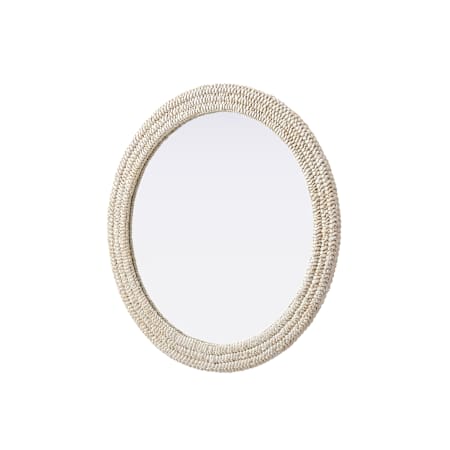 Elegant Lighting Marlowe 36" Diameter Circular Flat Medium Density Fiberboard (MDF) Framed Accent Mirror Linen White