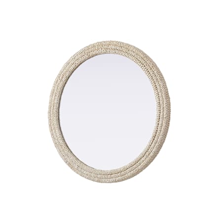 Elegant Lighting Marlowe 42" Diameter Circular Flat Medium Density Fiberboard (MDF) Framed Accent Mirror Linen White