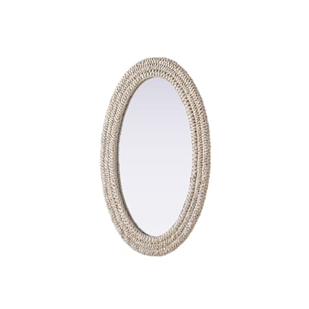 Elegant Lighting Marlowe 24"W x 36"H Oval Flat Medium Density Fiberboard (MDF) Framed Accent Mirror Linen White