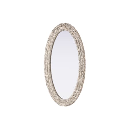 Elegant Lighting Marlowe 24"W x 42"H Oval Flat Medium Density Fiberboard (MDF) Framed Accent Mirror Linen White