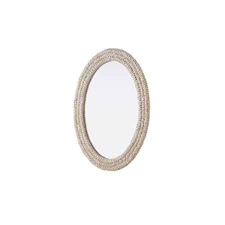 Elegant Lighting Marlowe 27"W x 36"H Oval Flat Medium Density Fiberboard (MDF) Framed Accent Mirror Linen White