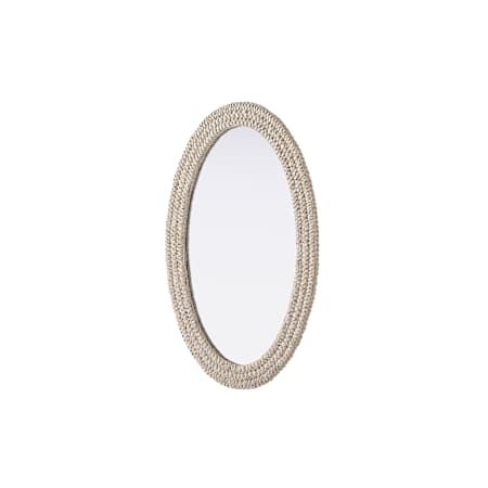 Elegant Lighting Marlowe 27"W x 42"H Oval Flat Medium Density Fiberboard (MDF) Framed Accent Mirror Linen White