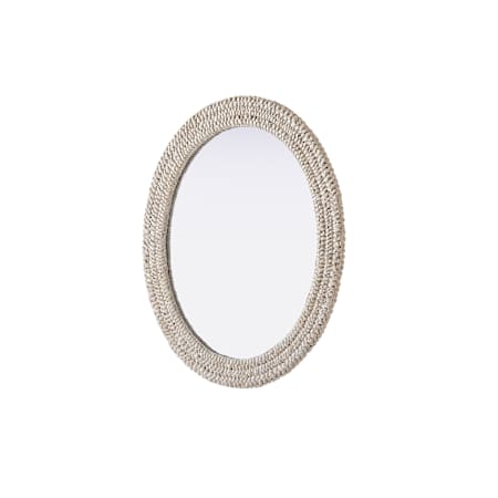 Elegant Lighting Marlowe 30"W x 36"H Oval Flat Medium Density Fiberboard (MDF) Framed Accent Mirror Linen White