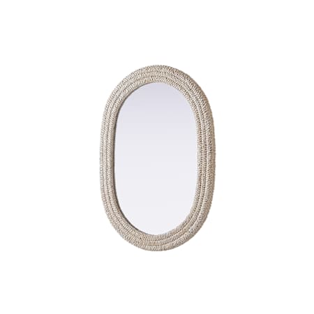 Elegant Lighting Marlowe 30"W x 42"H Oval Flat Medium Density Fiberboard (MDF) Framed Accent Mirror Linen White