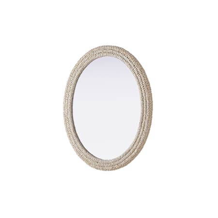 Elegant Lighting Marlowe 36"W x 42"H Oval Flat Medium Density Fiberboard (MDF) Framed Accent Mirror Linen White