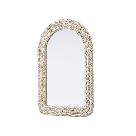 Elegant Lighting Marlowe 24"W x 36"H Arched Flat Medium Density Fiberboard (MDF) Framed Accent Mirror Linen White