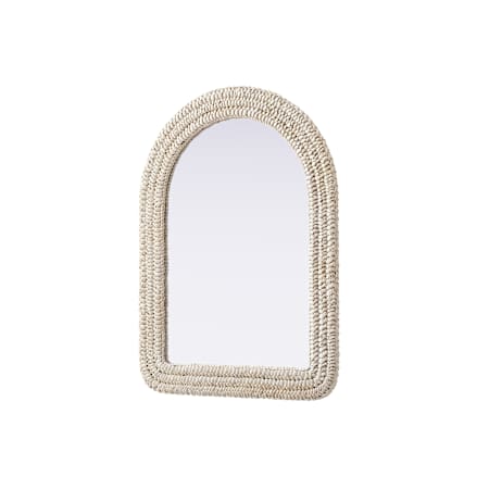Elegant Lighting Marlowe 27"W x 36"H Arched Flat Medium Density Fiberboard (MDF) Framed Accent Mirror Linen White