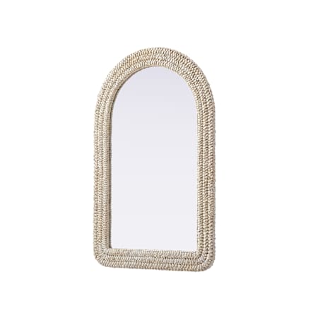 Elegant Lighting Marlowe 27"W x 42"H Arched Flat Medium Density Fiberboard (MDF) Framed Accent Mirror Linen White