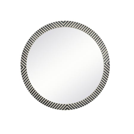 Elegant Lighting Oullette 48" Diameter Circular Wood Framed Bathroom Mirror Chevron