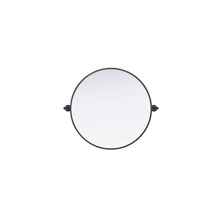 Elegant Lighting Amoura 24" Diameter Circular Flat Iron Framed Accent Mirror Black