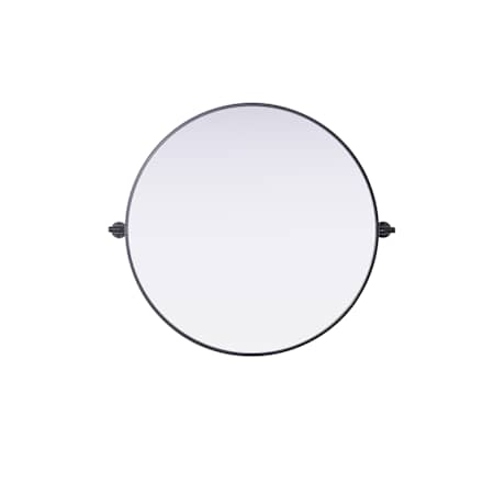 Elegant Lighting Amoura 30" Diameter Circular Flat Iron Framed Accent Mirror Black