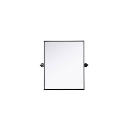 Elegant Lighting Amoura 20"W x 24"H Rectangular Flat Iron Framed Accent Mirror Black