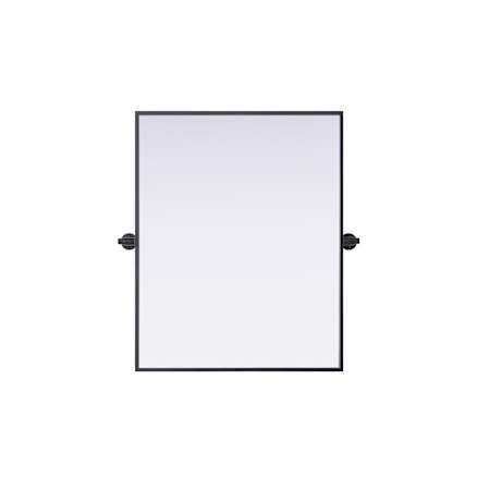 Elegant Lighting Amoura 24"W x 30"H Rectangular Flat Iron Framed Accent Mirror Black