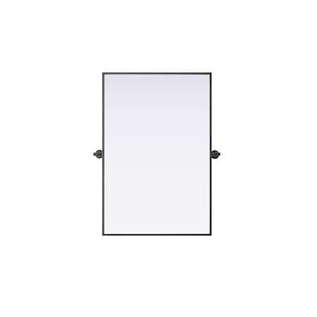 Elegant Lighting Amoura 24"W x 36"H Rectangular Flat Iron Framed Accent Mirror Black