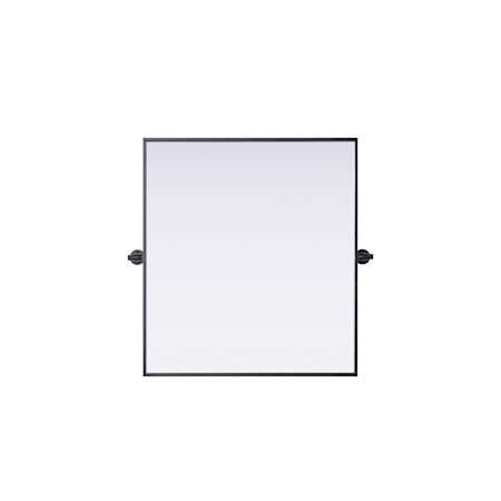 Elegant Lighting Amoura 27"W x 30"H Rectangular Flat Iron Framed Accent Mirror Black