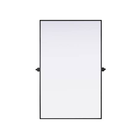 Elegant Lighting Amoura 48"W x 30"H Rectangular Flat Iron Framed Accent Mirror Black