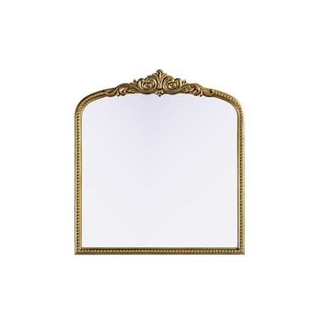 Elegant Lighting Naomi 33"W x 36"H Rectangular Flat Resin Framed Accent Mirror Antique Brass