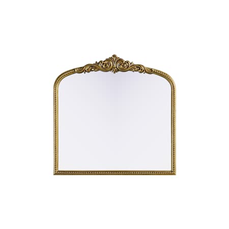 Elegant Lighting Naomi 36" Rectangular Flat Resin Framed Accent Mirror Antique Brass