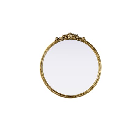 Elegant Lighting Naomi 30"W x 32"H Circular Flat Resin Framed Accent Mirror Antique Brass