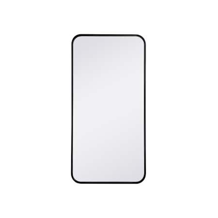 Elegant Lighting Formiae 18" W x 36" H Contemporary Rectangular Framed Bathroom Wall Mirror Black