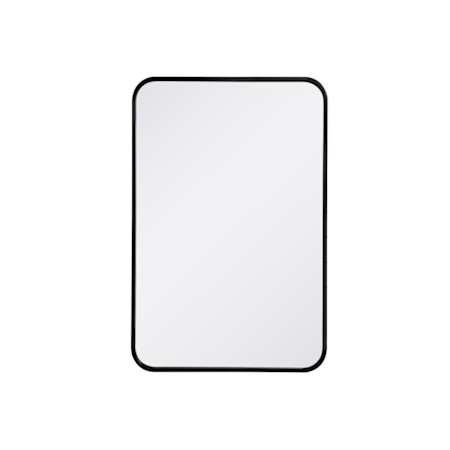 Elegant Lighting Formiae 20" W x 30" H Contemporary Rectangular Framed Bathroom Wall Mirror Black