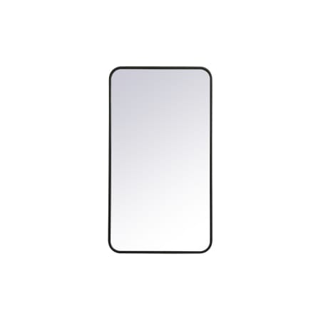 Elegant Lighting Evermore 20" W x 36" H Contemporary Rectangular Framed Bathroom Wall Mirror Black