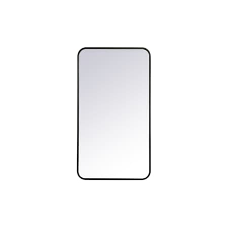 Elegant Lighting Formiae 20" W x 36" H Contemporary Rectangular Framed Bathroom Wall Mirror Black