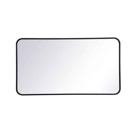 Elegant Lighting Evermore 40" W x 22" H Contemporary Rectangular Framed Bathroom Wall Mirror Black