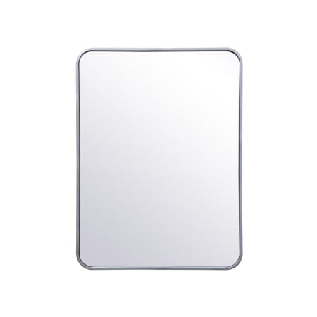 Elegant Lighting Evermore 24" W x 32" H Contemporary Rectangular Framed Bathroom Wall Mirror Silver