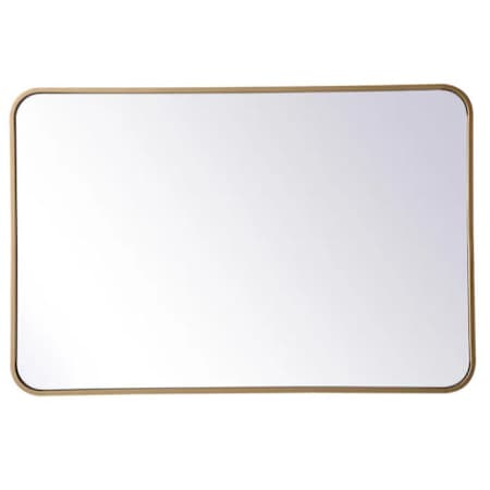 Elegant Lighting Formiae 24" W x 36" H Contemporary Rectangular Framed Bathroom Wall Mirror Brass