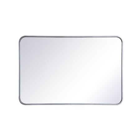 Elegant Lighting Formiae 24" W x 36" H Contemporary Rectangular Framed Bathroom Wall Mirror Silver