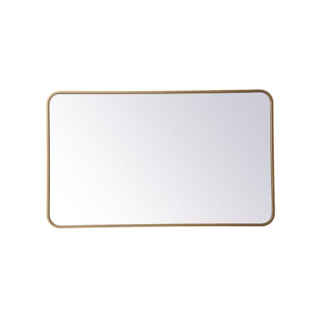 Elegant Lighting Evermore 40" W x 24" H Contemporary Rectangular Framed Bathroom Wall Mirror Brass