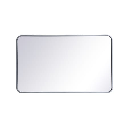 Elegant Lighting Evermore 40" W x 24" H Contemporary Rectangular Framed Bathroom Wall Mirror Silver