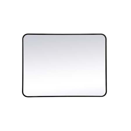 Elegant Lighting Formiae 36" W x 27" H Contemporary Rectangular Framed Bathroom Wall Mirror Black