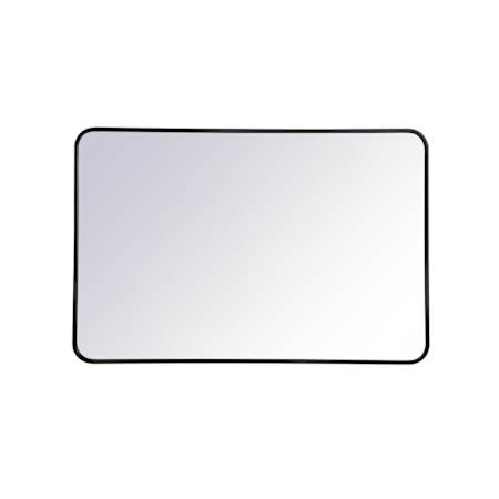 Elegant Lighting Formiae 42" W x 28" H Contemporary Rectangular Framed Bathroom Wall Mirror Black