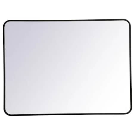 Elegant Lighting Formiae 30" W x 40" H Contemporary Rectangular Framed Bathroom Wall Mirror Black