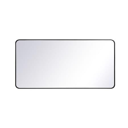 Elegant Lighting Formiae 30" W x 60" H Rectangular Metal Framed Bathroom Mirror Black