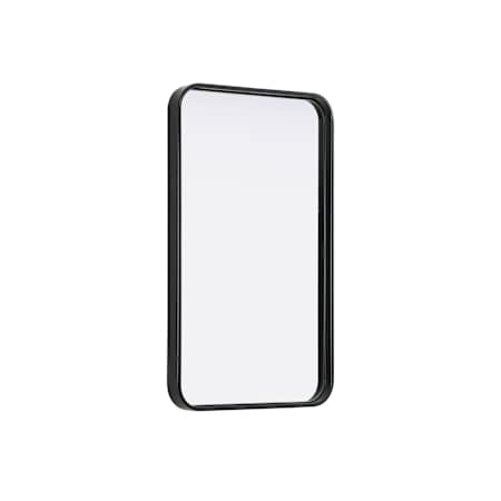 Elegant Lighting Remy 18"W x 30"H Rectangular Flat Medium Density Fiberboard (MDF) Framed Accent Mirror Black