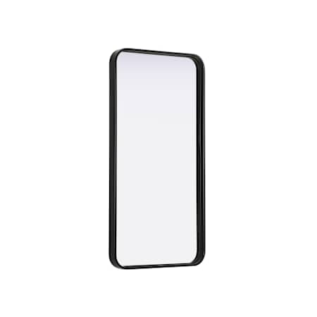 Elegant Lighting Remy 18"W x 36"H Rectangular Flat Medium Density Fiberboard (MDF) Framed Accent Mirror Black
